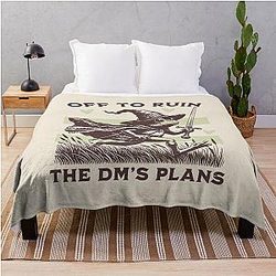 Funny DnD Themed Throw Blanket Off to Ruin the DM's Plans