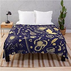 D&D RPG Pattern Throw Blanket: Dungeons and Dragons Celestial Night Sky Stars Constellations