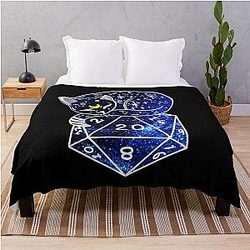 D20 CAT: Starry DND Dice Throw Blanket