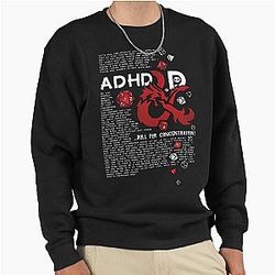 ADHD D Roll for Concentration - DnD (for Black) Pullover Sweatshirt
