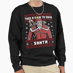 Witcher Santa Claus Ugly Christmas Sweater Xmas RPG Dungeon Master Pullover Sweatshirt