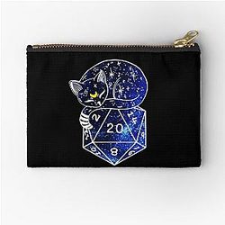 D20 CAT: Starry Dnd Zipper Pouch