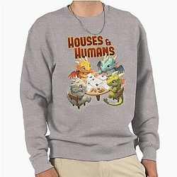 Houses and Humans DnD Funny Pullover Sweatshirt