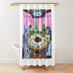 Dnd Aliens Playing with Dnd Dice Shower Curtain
