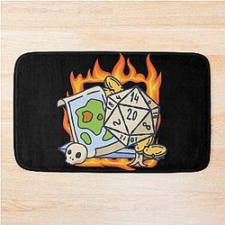 Dnd dice and map Bath Mat
