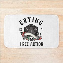 DND RPG Critical failure: Crying is a free action Natural D20 dice on a Bath Mat