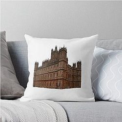 Poster of Highclere Castle Downton Abbey Hampshire UK Throw Pillow