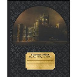 Composition Notebook: Midnight at Downton Abbey Notebook - College Ruled Composition Book For Women & Men - Journal, Diary Damask Cover - For Downton Abbey Movie Fans