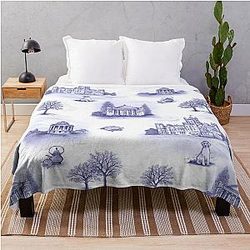 Downton Abbey Toile Throw Blanket