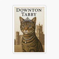 Downton Tabby Sticker, Downton Abbey Sticker, Downton Abbey Fan Merch, Fancy Cat Sticker