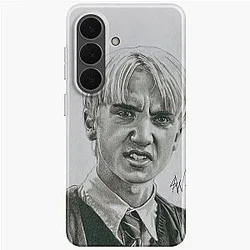 Pencil and charcoal drawing of Draco Malfoy Samsung Galaxy Phone Case