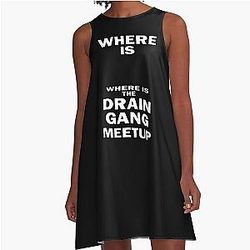 Where Is the Drain Gang Meetup White A-Line Dress