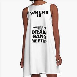 Where Is The Drain Gang Meetup Black A-Line Dress