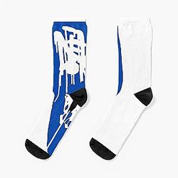Bladee Drain Gang Never Shield Gang logo Socks