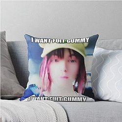 Drain Gang Bladee I want Fruit Gummy Meme Shirt Throw Pillow
