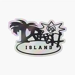 Bladee Drain Gang Trash Island Holographic Sticker