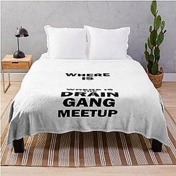 Where Is the Drain Gang Meetup Black Throw Blanket