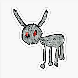 Drake For All The Dogs Cover Art Album Dog Cartoon Drawing Mascot Sticker