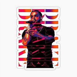 Drake Neon Urban Gradient Hip Hop Vibe Sticker