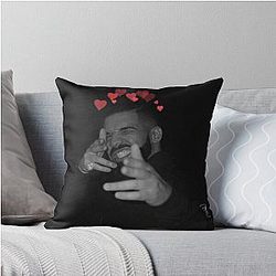 Drake the rapper Heart Crown Throw Pillow