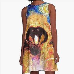 Fire Dragon of Gondor A-Line Dress