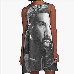 drake Black Face A Line Dress