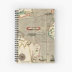 Map of the Route of Sir Francis Drake 1585 Spiral Notebook