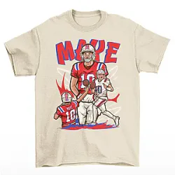 Cartoon Style New England Football DTNK1307 Drake Maye T-Shirts