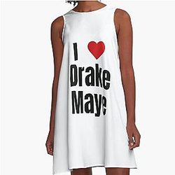 I Love Drake Maye Shirt Fan Support Tee Heart Design A-Line Dress
