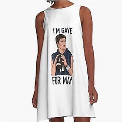 Patriots Football Drake Maye Quarterback A-Line Dress