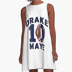 Drake Maye 10 New England 2024 A Line Dress