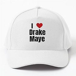 I Love Drake Maye Shirt Fan Support Heart Design Baseball Cap