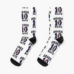 Drake Maye 10 New England 2024 Socks