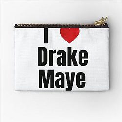 I Love Drake Maye Shirt Fan Support Heart Design Zipper Pouch