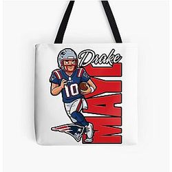 Drake Maye 10 All Over Print Tote Bag
