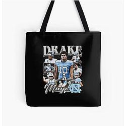 Drake Maye College Vintage All Over Print Tote Bag
