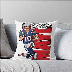 Drake Maye 10 Throw Pillow