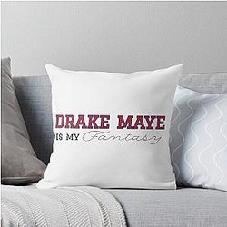 Drake Maye New England Patriots Fantasy Football NFL Throw Pillow