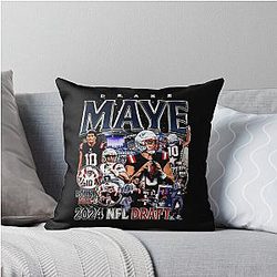 Drake Maye Vintage Throw Pillow