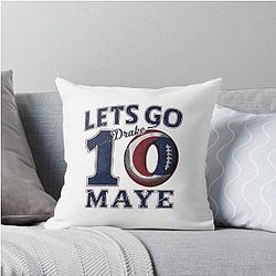 Drake Maye 10 New England 2024 Throw Pillow