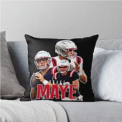Vintage Drake Maye Throw Pillow