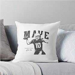 Drake Maye Patriots Football Vintage Throw Pillow