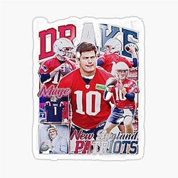 Drake Maye New England College Sticker