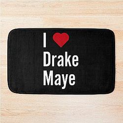 I Love Drake Maye Bath Mat