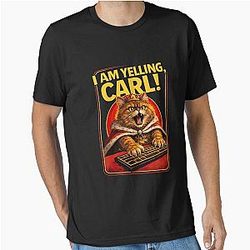 I Am Yelling Carl Angry Cat Fantasy Book Dungeon Crawler T-Shirt