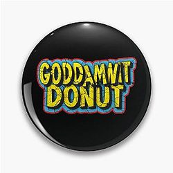 Godamnit Donut Dungeon Crawler Pin