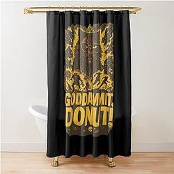 Goddammit Donut Dungeon Crawler Carl Funny LitRPG Cat Tee Shower Curtain