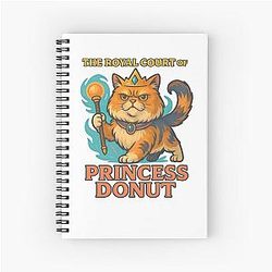 Princess Donut - Majestic Cat - Carl Fanart Dungeon Crawler - Fantasy Gamer Tee Spiral Notebook