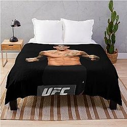 Dustin Poirier Vintage Sticker Throw Blanket