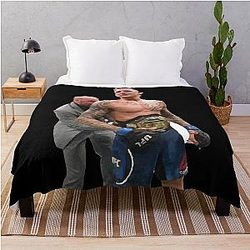 Dustin Poirier Vintage Sticker Throw Blanket